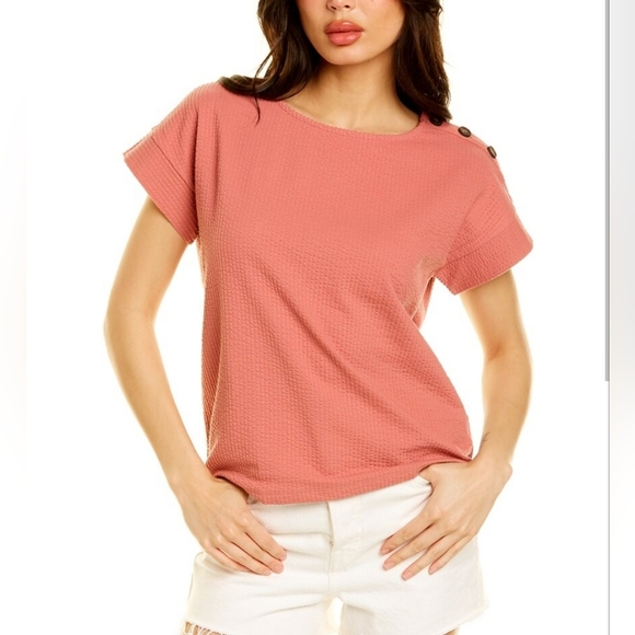 Madewell Tops - Madewell Seersucker Button Shoulder Top Size M - EUC